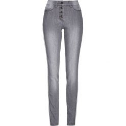 Dżinsy z ozdobnymi paskami bonprix szary denim. Szare jeansy damskie bonprix. Za 109.99 zł.