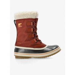 Buty zimowe damskie Sorel Winter Carnival WP. Czerwone obuwie sportowe damskie Sorel, na zimę, trekkingowe. Za 444.99 zł.