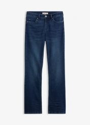 Jeansy ze stretchem o kroju bootcut, mid waist. Niebieskie jeansy damskie bonprix. Za 139.99 zł.