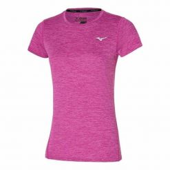 Koszulka z krótkim rękawem Damska Mizuno Impulse Core Fuksja. Czerwone koszulki sportowe damskie Mizuno, xl, bez wzorów, z poliesteru, bez kołnierzyka, bez ramiączek, do biegania. Za 62.99 zł.