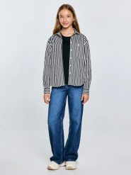 Koszula dziewczęca w paski biało-czarne Benti 403. Niebieskie t-shirty i topy dla dziewczynek Big Star, bez wzorów, z bawełny, bez ramiączek. Za 139.99 zł.