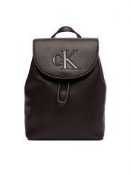 Calvin Klein Plecak Bold Ck Flap Mini Backpack LV04F3893G Brązowy ciemny. Brązowe plecaki damskie Calvin Klein, bez wzorów, ze skóry. Za 489.99 zł.