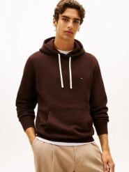 Tommy Hilfiger sweter z kapturem Mężczyźni Materiał dresowy brązowy, L. Brązowe swetry przez głowę męskie Tommy Hilfiger, l, bez wzorów, z dresówki, bez kołnierzyka. Za 449.95 zł.