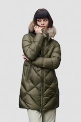 BLAUER Zielona damska kurtka Althea Raincoat Long Jackets. Zielone kurtki damskie Blauer USA, s, bez wzorów, z materiału, bez kaptura. W wyprzedaży za 1,279.99 zł.