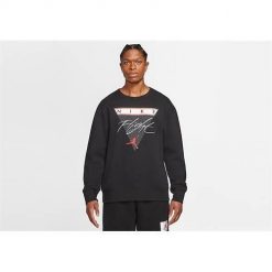 Bluza sportowa męska Nike Air Jordan Flight Fleece. Czarne bluzy męskie Nike, m, bez wzorów, bez kaptura. Za 452.00 zł.