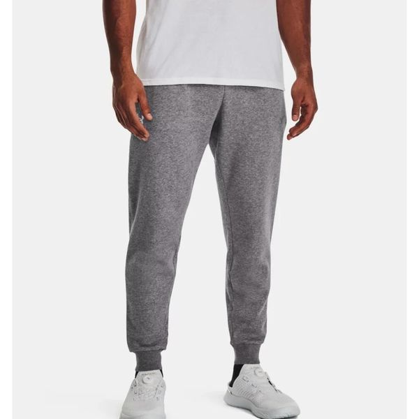 Spodnie fitness męskie Under Armour Rival Fleece Joggers. Szare buty sportowe męskie Under Armour, m, bez wzorów, na fitness i siłownię. Za 149.99 zł.