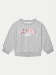 Gap Bluza 645497-06 Szary Regular Fit. Szare bluzy dla chłopców GAP, bez wzorów, z bawełny, bez ramiączek, bez kaptura. Za 109.99 zł.