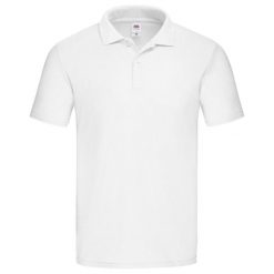 Męska Koszulka Polo Original Plain. Białe koszulki polo męskie Fruit of the Loom, m, bez wzorów, bez ramiączek. Za 40.99 zł.