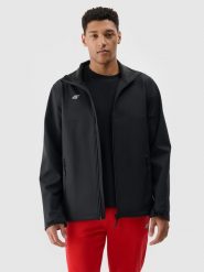 4F Softshell wiatroodporny membrana 5000 męski - czarny XXL. Czarne kurtki męskie 4f, na zimę, m, bez wzorów, z dzianiny, klasyczne, bez kaptura. Za 229.99 zł.