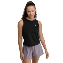 Damska koszulka tank top do biegania w terenie Trekking Siroko Volt Black. Czarne koszulki sportowe damskie SIROKO, bez wzorów, z materiału, bez kołnierzyka, bez ramiączek, do biegania. W wyprzedaży za 84.99 zł.