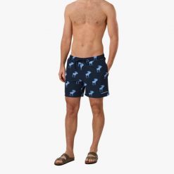 Szorty kąpielowe pływanie męskie Swedemount Forest Stretch Beach Shorts. Niebieskie krótkie spodenki sportowe męskie SWEDEMOUNT, m, bez wzorów, do pływania. Za 129.99 zł.
