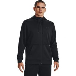 Bluza z kapturem Under Armour Fleece Full-Zip Hoodie, Mężczyźni. Czarne bluzy męskie Under Armour, l, bez wzorów, z poliesteru, z kapturem. Za 400.99 zł.