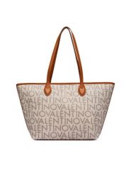 Valentino Torebka Logo VBSA1F02 Beżowy. Brązowe torebki do ręki damskie Valentino, bez wzorów, ze skóry, bez dodatków. Za 649.99 zł.