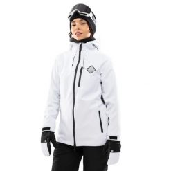Damska kurtka snowboardowa Sporty zimowe Siroko W2-W Nevelgeist. Białe kurtki snowboardowe damskie SIROKO, m, bez wzorów, z materiału, bez kaptura, narciarskie. Za 607.00 zł.