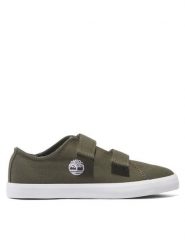 Timberland Tenisówki Newport Bay Low Hook & Loop Sneaker TB0A66U9EZ91 Khaki. Brązowe buty sportowe chłopięce Timberland, bez wzorów, z materiału, bez zapięcia, tenisowe. Za 149.99 zł.