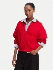 Tommy Jeans Bluza Flag DW0DW22834 Czerwony Boxy Fit. Czerwone bluzy damskie Tommy Jeans, l, bez wzorów, z bawełny, bez kaptura. Za 449.99 zł.