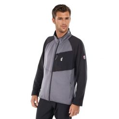 Bluza męska polarowa AULP BILTO lekka elastyczna komfortowa. Szare bluzy męskie Aulp, m, bez wzorów, z dzianiny, bez kaptura. W wyprzedaży za 159.99 zł.