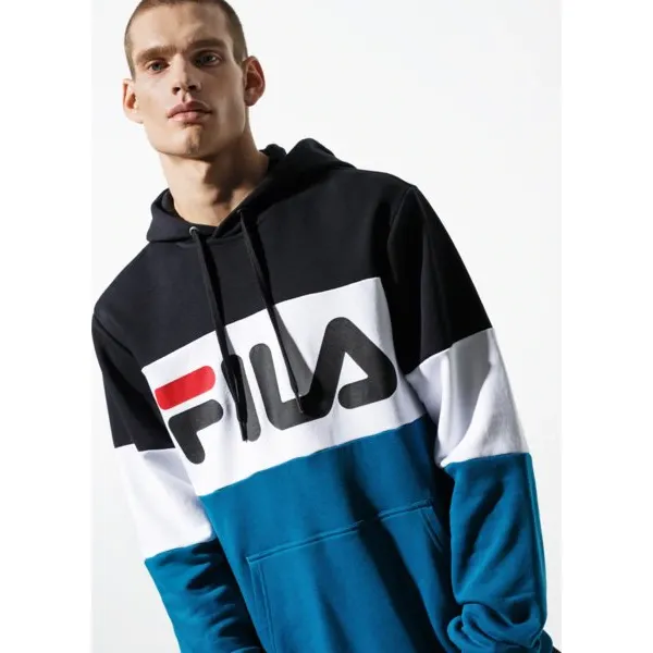 Fila Bluza Night Blocked Hoody , niebieski, rozmiar L. Niebieskie bluzy męskie Fila, l, bez wzorów, z bawełny, bez kaptura. W wyprzedaży za 269.99 zł.