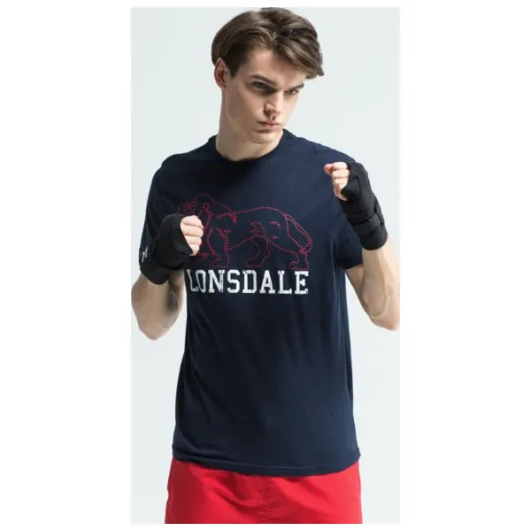 Lonsdale Koszulka Ss Somerby , granatowy, rozmiar L. Niebieskie koszulki sportowe męskie Lonsdale, l, bez wzorów, z materiału, bez kołnierzyka, bez ramiączek, climacool (adidas). W wyprzedaży za 39.99 zł.