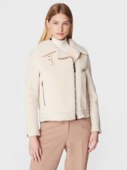 Peserico Kożuch S21334C03 Écru Regular Fit. Płaszcze damskie Peserico, s, bez wzorów, ze skóry, bez kaptura. Za 11,349.00 zł.