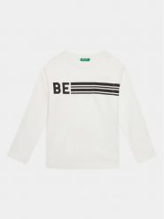 United Colors Of Benetton Bluzka 3VR5C10DN Biały Regular Fit. Białe t-shirty dla chłopców United Colors Of Benetton, bez wzorów, z bawełny, bez ramiączek. Za 39.99 zł.