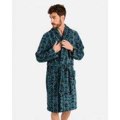 Szlafrok męski polarowy L746307- M długi zielony jodełka. Zielone szlafroki męskie Massana Homewear, l, bez wzorów, z polaru, bez ramiączek, długie, bez kaptura. Za 334.00 zł.
