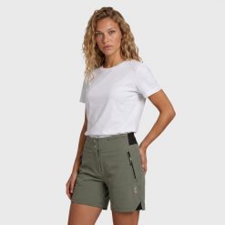 Spodenki trekkingowe damskie Bemba szorty turystyczne. Zielone szorty damskie Aulp, na lato, l, bez wzorów, z materiału. Za 169.99 zł.