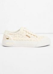 Sneakersy Mustang z nadrukiem zwierzęcym. Białe obuwie sportowe damskie bonprix, bez wzorów. Za 219.99 zł.