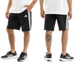 Spodenki męskie adidas 3 Stripes. Czarne szorty męskie Adidas, m, bez wzorów, z materiału, klasyczne. Za 128.99 zł.