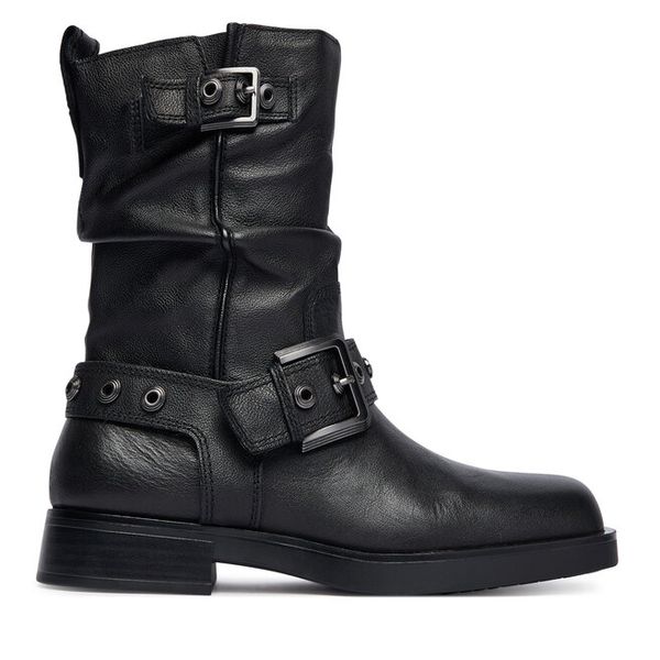 Botki Tamaris. Czarne botki damskie Tamaris, bez obcasa, na słupku, bez zapięcia. Za 549.99 zł.