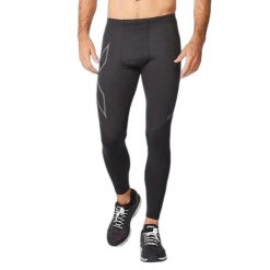 Długie legginsy kompresyjne 2XU Ignition. Czarne legginsy sportowe męskie 2XU, l, bez wzorów, z dzianiny, długie, do biegania. Za 660.00 zł.