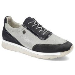 Srebrne Sneakersy Carinii Skórzane Buty Damskie. Szare obuwie sportowe damskie Carinii, bez wzorów, z jeansu. Za 229.00 zł.