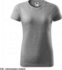 MALFINI Basic 134 - ADLER - Koszulka damska, 160 g/m - ciemnoszary melanż L. Szare t-shirty damskie Malfini, l, bez wzorów, bez kołnierzyka. Za 22.14 zł.