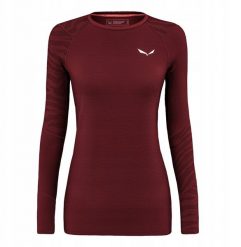 Bluza termoaktywna damska Salewa Cristallo Warm Amr L/S Tee - syrah. Bluzy damskie Salewa, l, bez wzorów, bez kaptura. Za 498.91 zł.