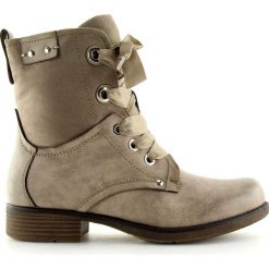 Brązowe Botki workery beżowe 17103-13 Khaki. Brązowe botki damskie ButyModne, ze skóry, klasyczne, bez obcasa, bez zapięcia. W wyprzedaży za 109.00 zł.