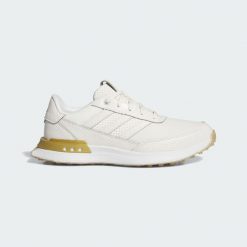 Buty S2G 25 Leather Spikeless Golf. Białe obuwie sportowe damskie Adidas, bez wzorów, na golfa. W wyprzedaży za 455.20 zł.