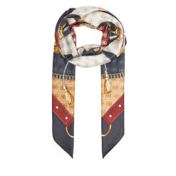 Chusta Guess. Szare szaliki i chusty damskie Guess, z aplikacjami. Za 219.99 zł.