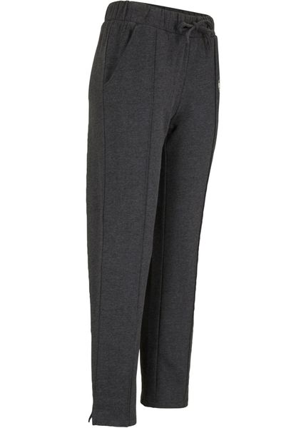 Spodnie sportowe z bawełny organicznej, Straight. Czarne spodnie sportowe damskie bonprix, bez wzorów, z bawełny. Za 129.99 zł.