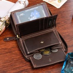 Ciemnobrązowy duży portfel skórzany męski skóra nubuk Beltimore vintage G71. Brązowe portfele męskie bez wzorów, z nubiku. Za 64.90 zł.