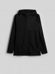 4F Bluza regular z kapturem męska - czarna XL. Czarne bluzy męskie 4f, m, bez wzorów, z kapturem. Za 199.99 zł.