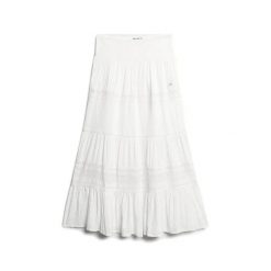 Spódnica damska Superdry Ibiza Maxi. Białe spódnice damskie Superdry., na lato, s, bez wzorów, prążkowane, eleganckie, maxi, dopasowane. Za 402.65 zł.