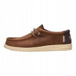 HeyDude Męskie Buty Mokasyny Wsuwane Skórzane Wally Full Grain Leather 42. Brązowe mokasyny męskie Hey dude, z materiału. Za 439.00 zł.