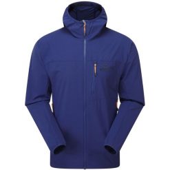 Kurtka softshell męska Echo Hooded. Niebieskie kurtki męskie MOUNTAIN EQUIPMENT, m, bez wzorów, z materiału, bez kaptura. Za 685.90 zł.