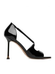 Eva Minge Sandały EO-VIOLETA-LT1735-2 Czarny. Czarne sandały damskie Eva Minge, bez wzorów, ze skóry, bez obcasa, na szpilce, bez zapięcia. Za 429.99 zł.