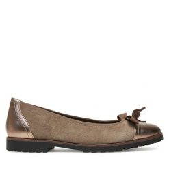 Baleriny Tamaris. Szare baleriny damskie Tamaris, bez wzorów, bez obcasa. Za 249.99 zł.