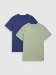 4F T-shirt regular gładki męski (2-pack) - granatowy+khaki XL. Brązowe t-shirty męskie 4f, m, bez wzorów, z bawełny, klasyczne, bez kołnierzyka. Za 89.99 zł.