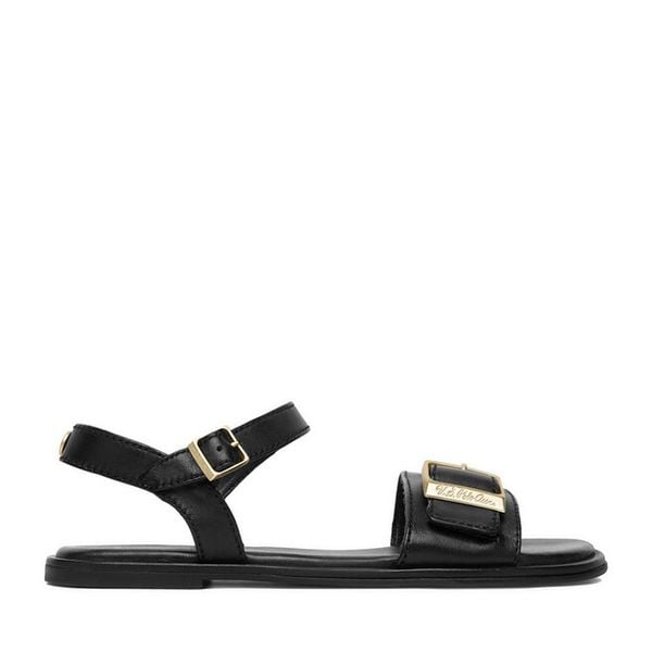 Sandały U.S. Polo Assn. Czarne sandały damskie U.S. Polo Assn., bez wzorów, bez obcasa, na płaskiej podeszwie, bez zapięcia. Za 299.99 zł.