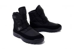 MANITU TEX 670062-01 schwarz, śniegowce męskie. Czarne śniegowce i trapery męskie Manitu, na zimę, z polaru, bez zapięcia. Za 484.90 zł.