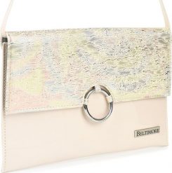 Beltimore Różowo- kolorowa oryginalna damska torebka kopertówka na pasku usztywniana W63. Czerwone kopertówki damskie Beltimore, bez wzorów, bez dodatków. Za 74.79 zł.