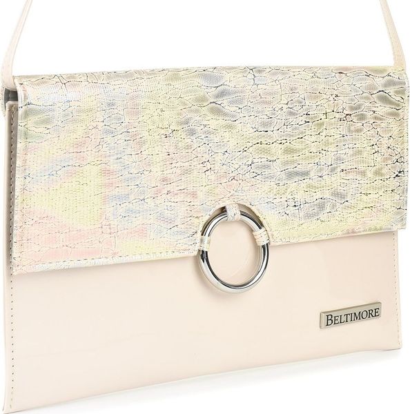 Beltimore Różowo- kolorowa oryginalna damska torebka kopertówka na pasku usztywniana W63. Czerwone kopertówki damskie Beltimore, bez wzorów, bez dodatków. Za 74.79 zł.